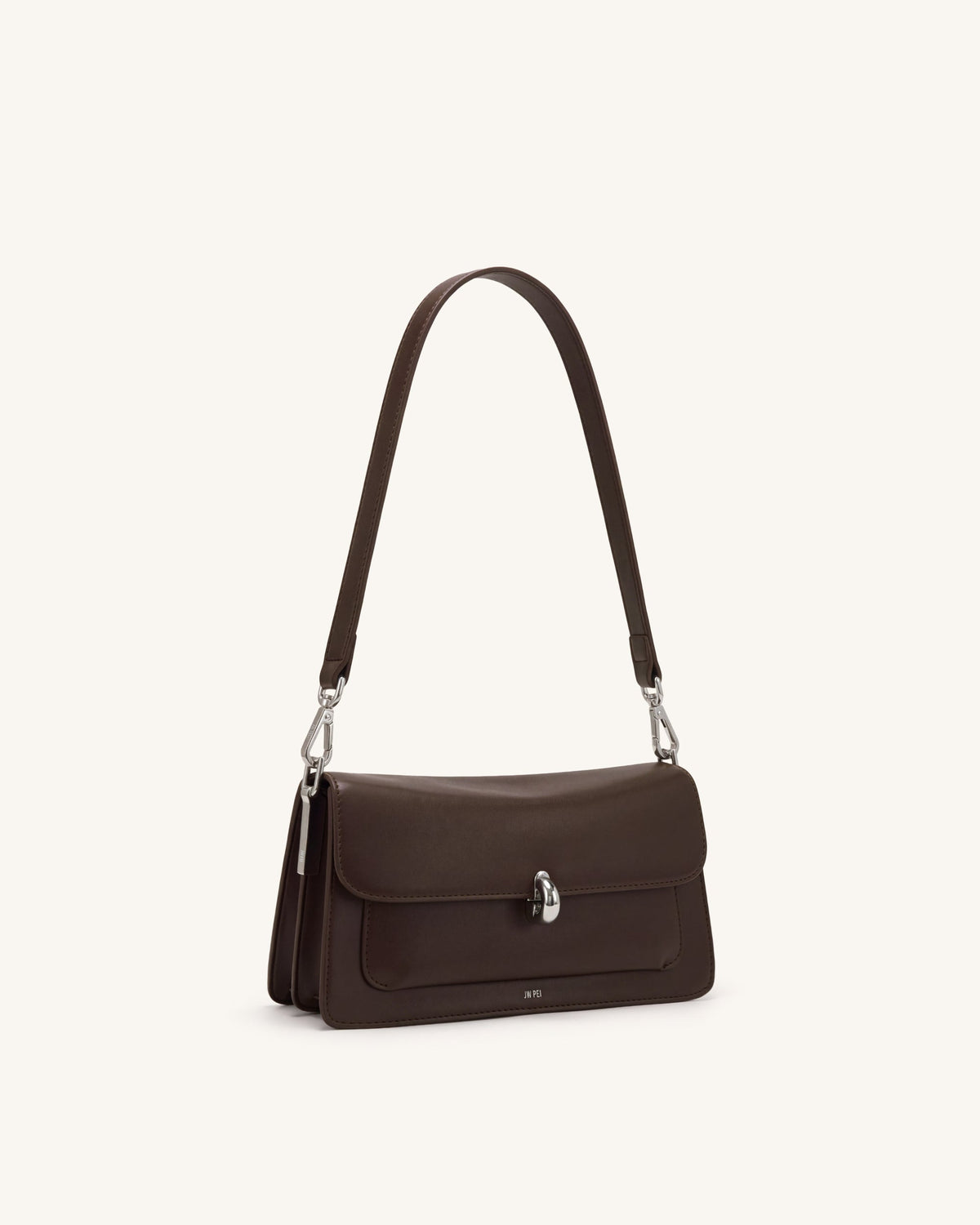 JWPE - Amelie Front-Pocket Flap Shoulder Bag - Chocolate Brown