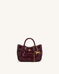 JWPE - Maeve Dachshund Charm Mini Satchel Bag - Burgundy Croc
