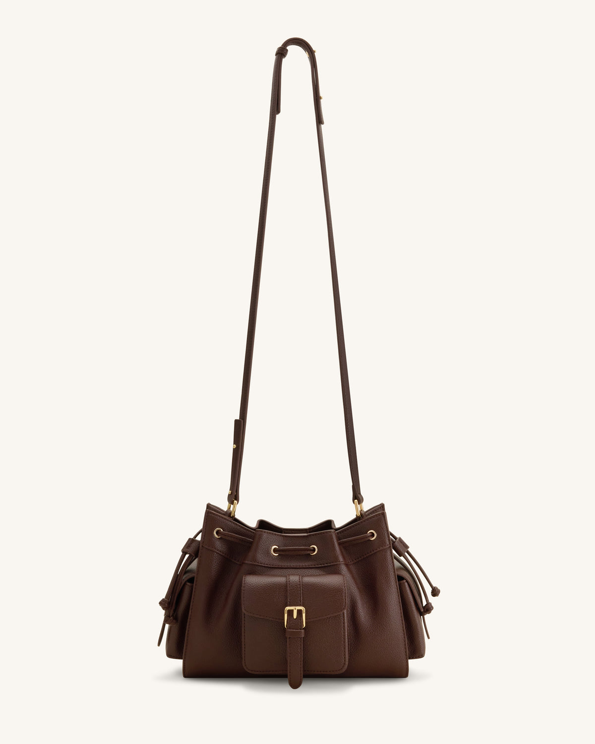JWPE - Harper Drawstring Shoulder Bag - Brown