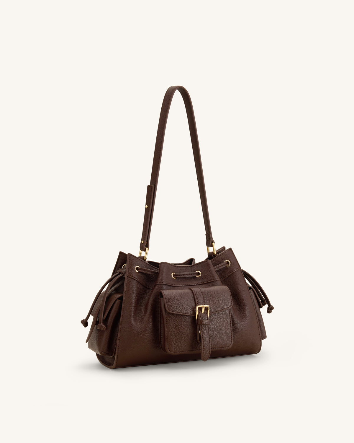 JWPE - Harper Drawstring Shoulder Bag - Brown