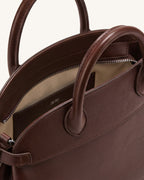 JWPE - Arden Curved Top Handle Bag - Dark Brown