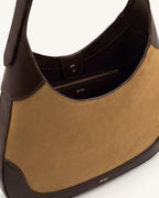 JWPE - Willow Faux Suede Trim Hobo Bag - Brown