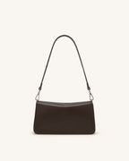 JWPE - Amelie Front-Pocket Flap Shoulder Bag - Chocolate Brown