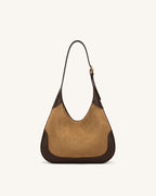 JWPE - Willow Faux Suede Trim Hobo Bag - Brown