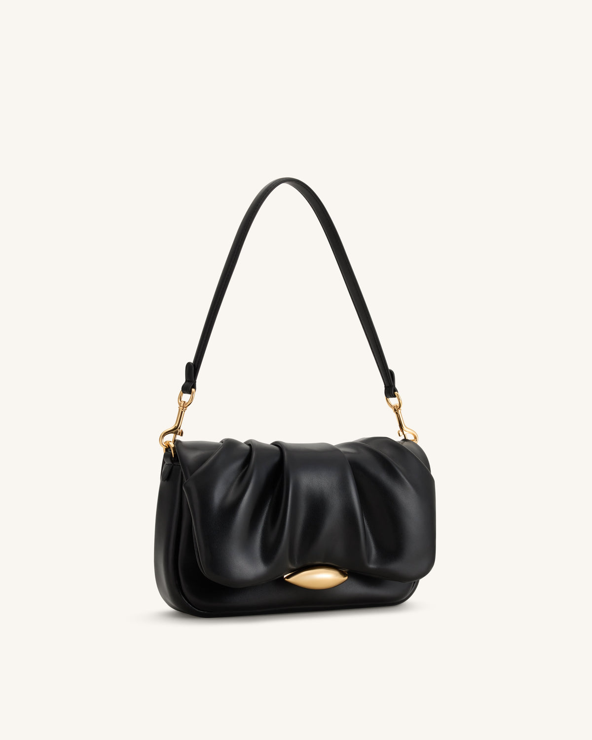 JWPE - Sofia Ruched Shoulder Bag - Black