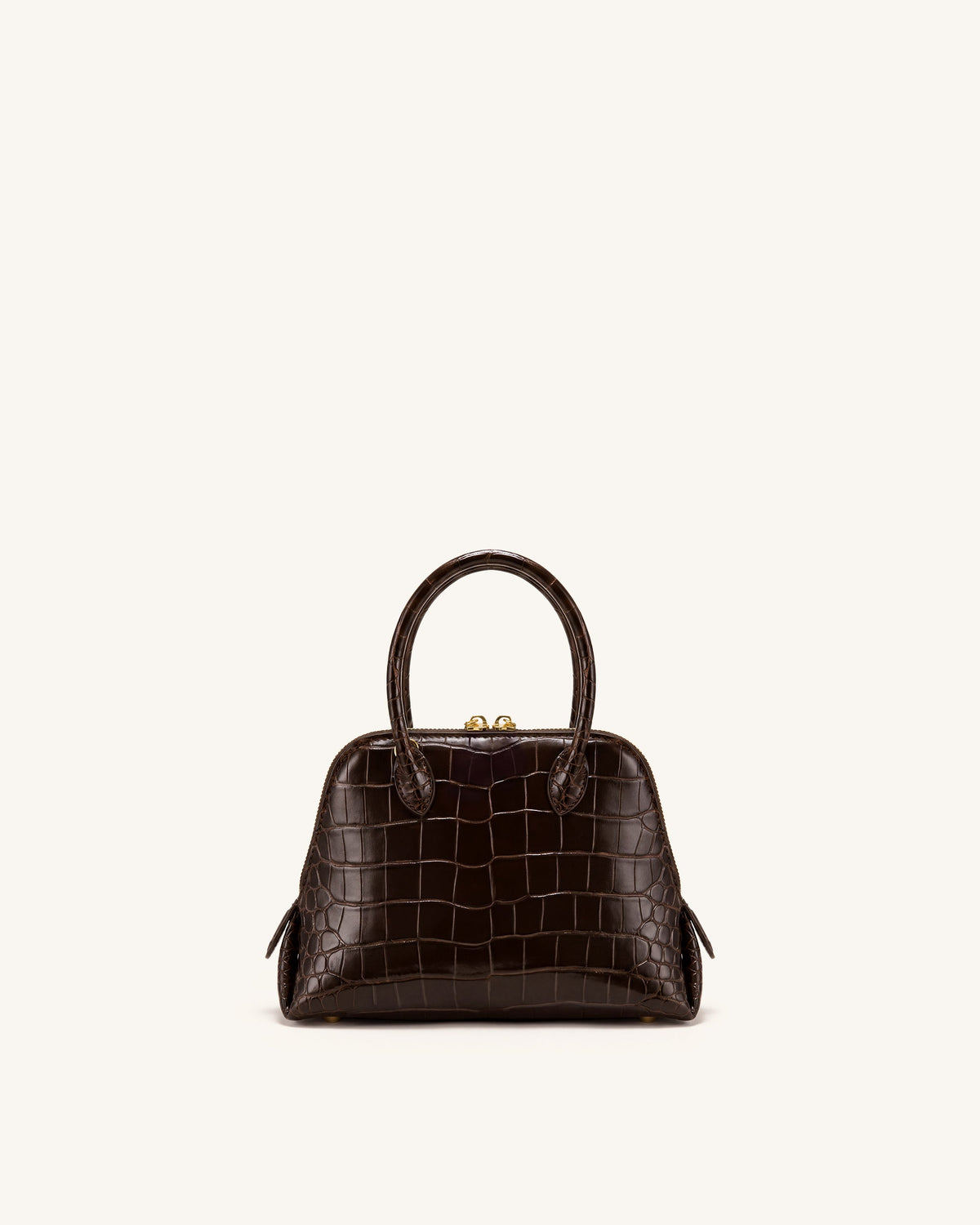 JWPE - Nerina Structured Top Handle Bag - Dark Brown Croc