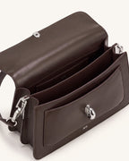 JWPE - Amelie Front-Pocket Flap Shoulder Bag - Chocolate Brown