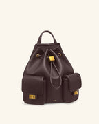 JWPE - Avery Pebbled Drawstring Utility Backpack – Dark Brown