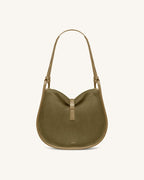 JWPE - Arla Small Faux Suede Hobo Bag - Olive Green