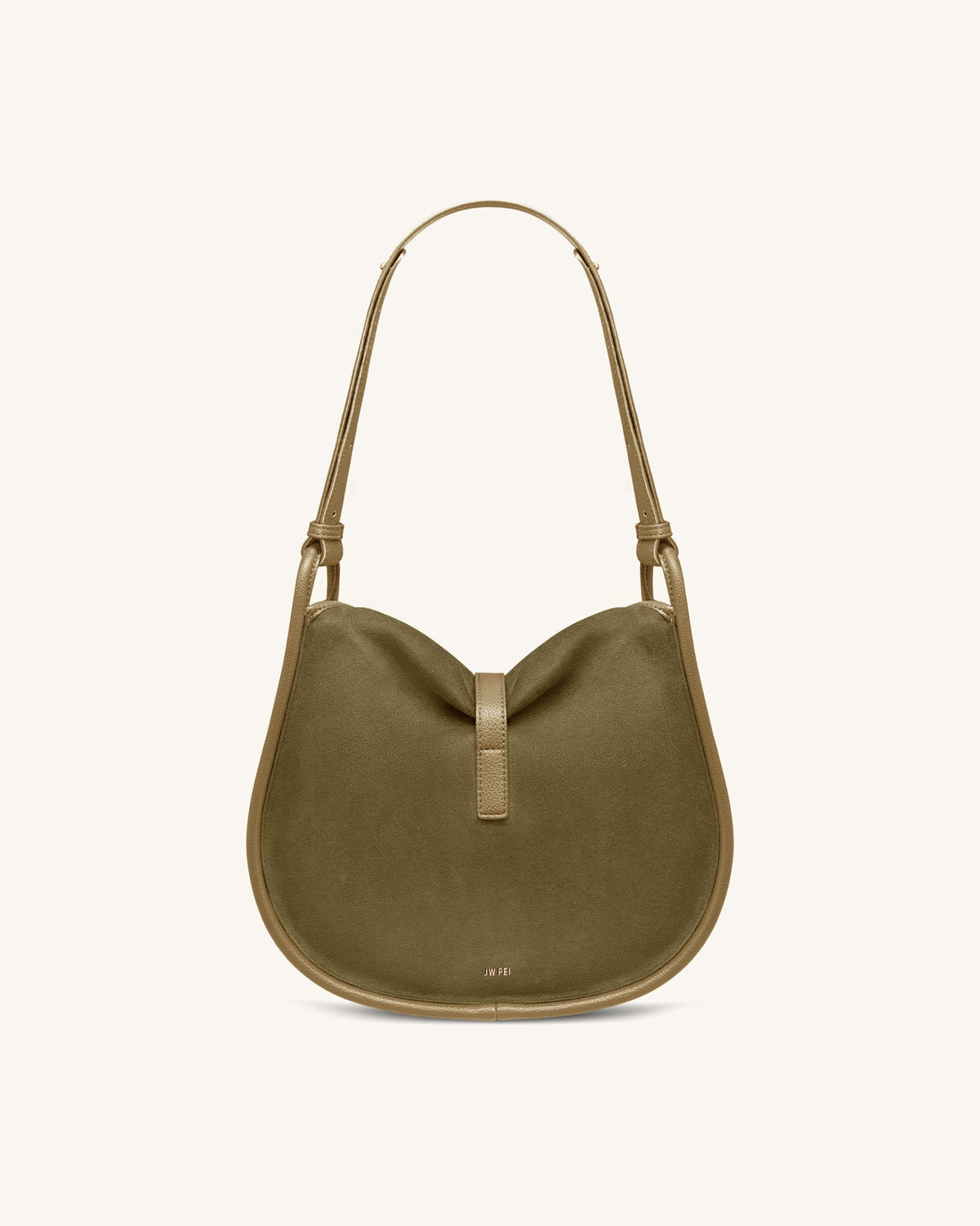 JWPE - Arla Small Faux Suede Hobo Bag - Olive Green