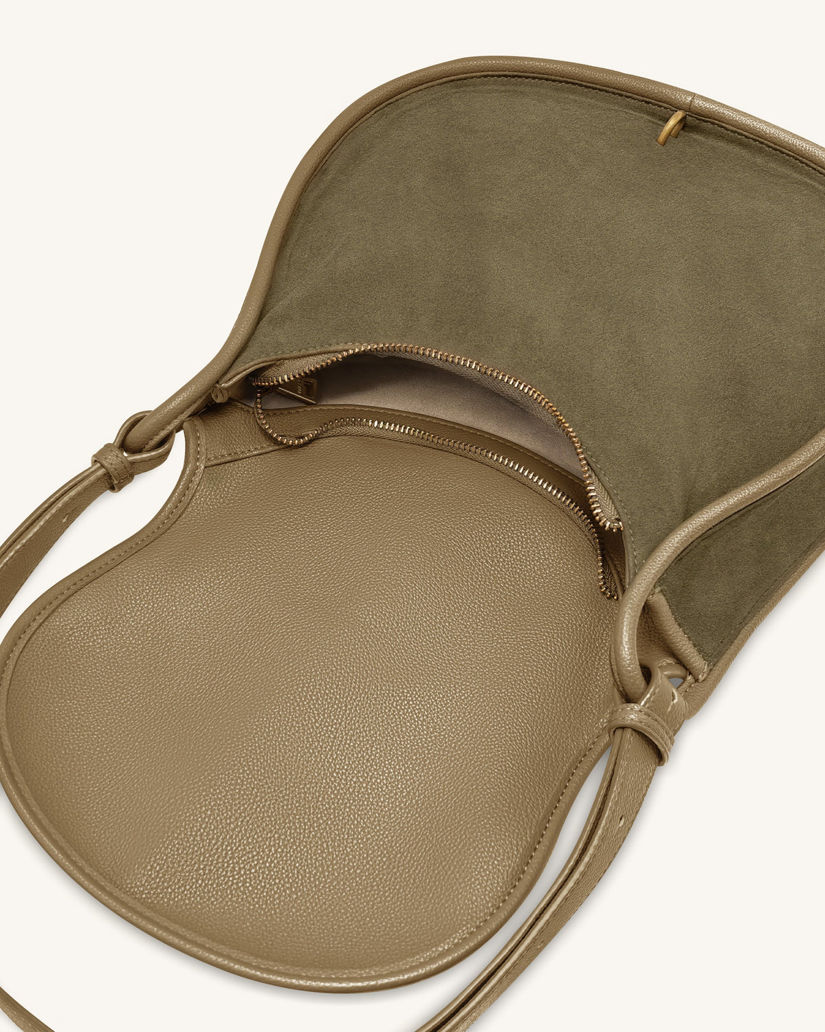 JWPE - Arla Small Faux Suede Hobo Bag - Olive Green