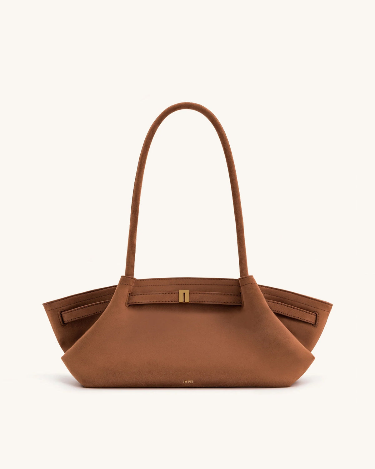 JWPE - Hana Wide Faux Suede Tote Bag - Brown