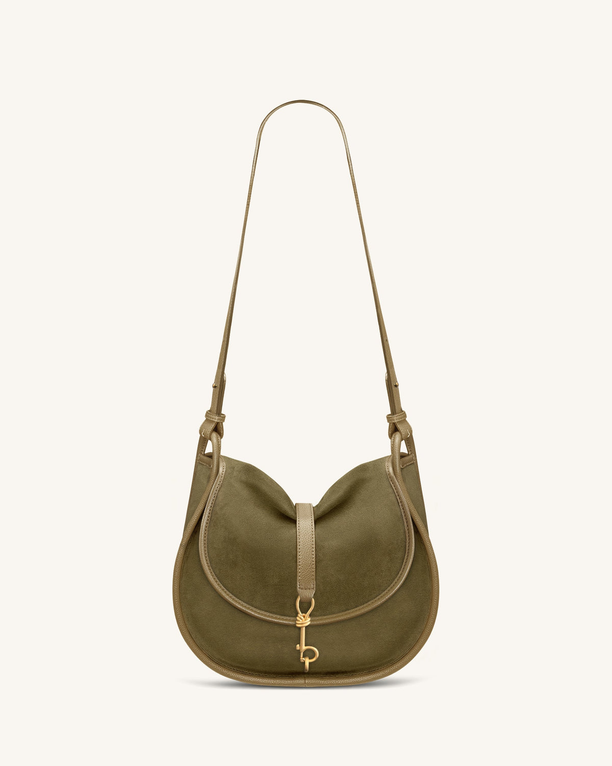 JWPE - Arla Small Faux Suede Hobo Bag - Olive Green