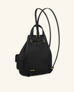 JWPE - Avery Pebbled Drawstring Utility Backpack – Black
