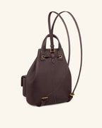 JWPE - Avery Pebbled Drawstring Utility Backpack – Dark Brown
