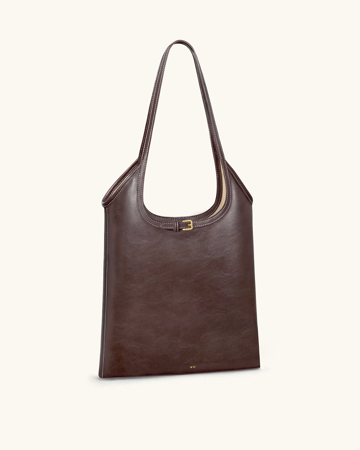 JWPE - Brooke Belted Embellished Shoulder Tote Bag - Dark Brown