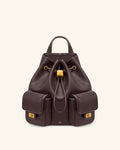 JWPE - Avery Pebbled Drawstring Utility Backpack – Dark Brown