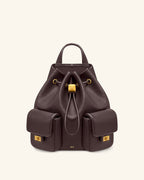 JWPE - Avery Pebbled Drawstring Utility Backpack – Dark Brown