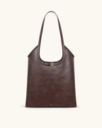 JWPE - Brooke Belted Embellished Shoulder Tote Bag - Dark Brown