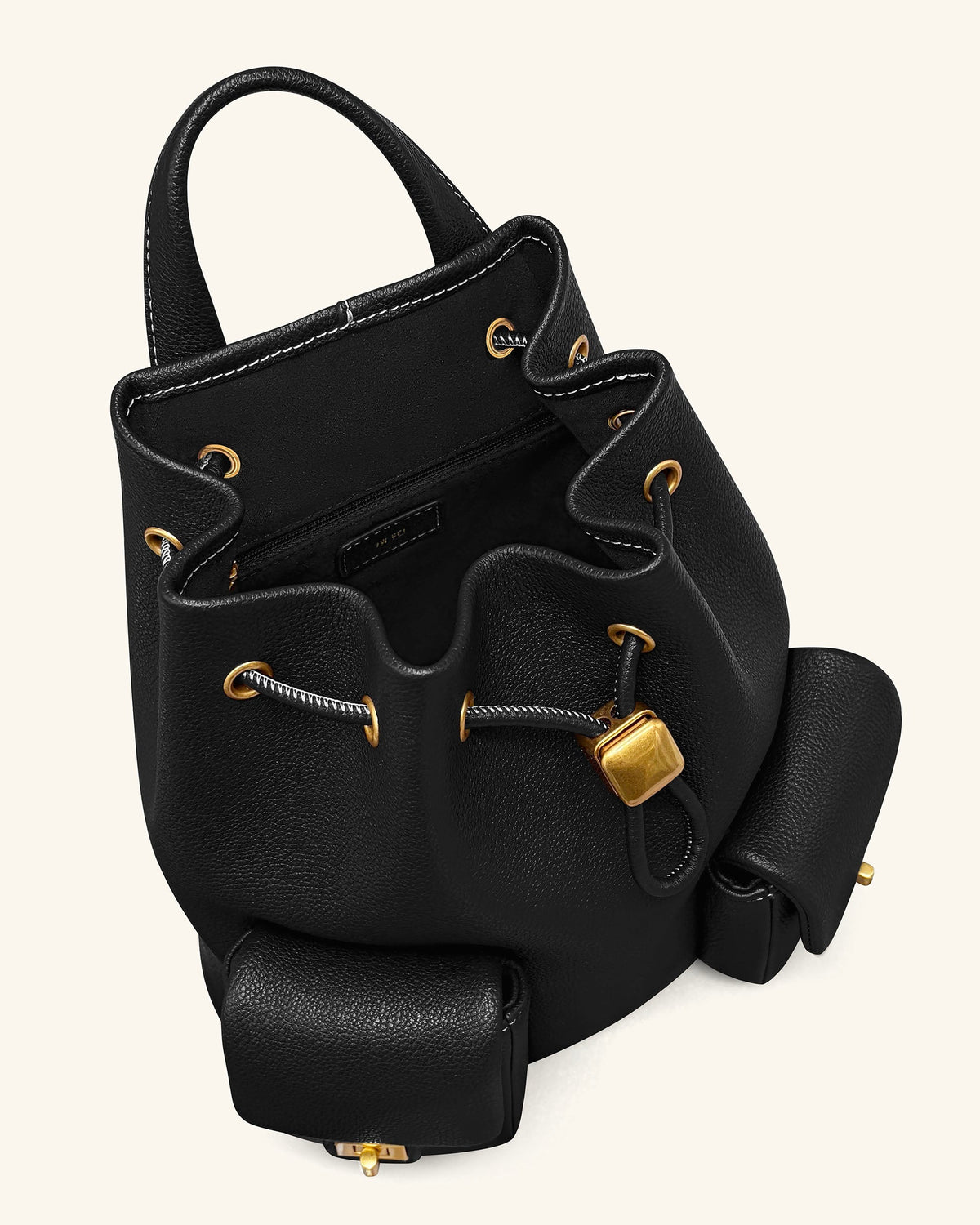 JWPE - Avery Pebbled Drawstring Utility Backpack – Black