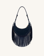 JWPE - Sharon Fringe Crossbody Bag - Navy Croc