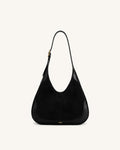 JWPE - Willow Faux Suede Trim Hobo Bag - Black